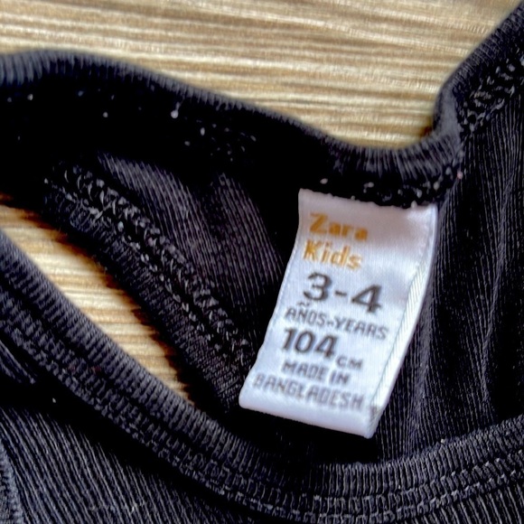 Zara kids 3-4 years ribbed tank top in black - Picture 3 of 4